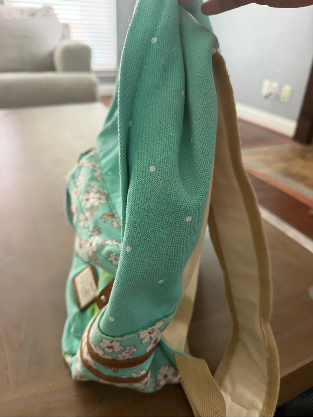 Kids Mint Green Character Backpack with Floral Accents